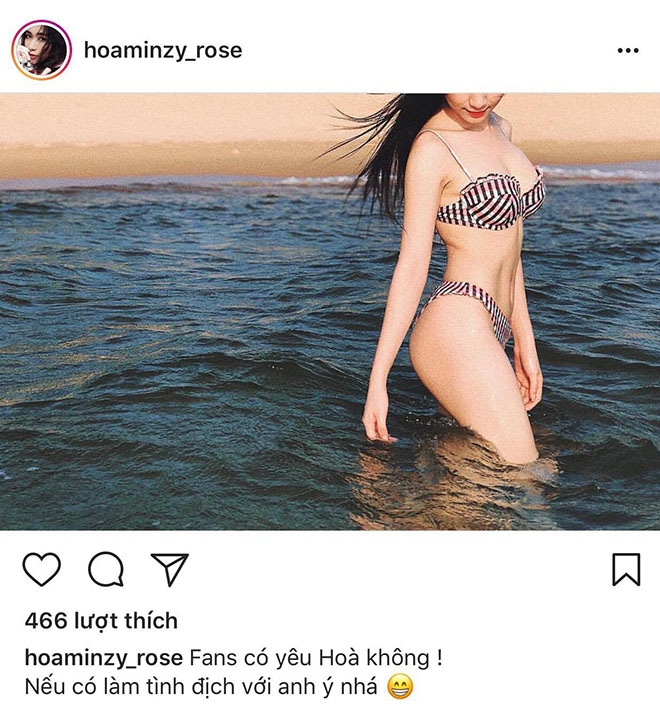 Hòa Minzy gây chú ý với hình ảnh diện bikini nóng bỏng.