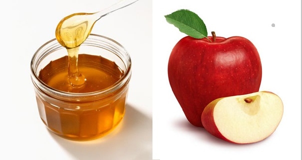 Mật ong và táo.